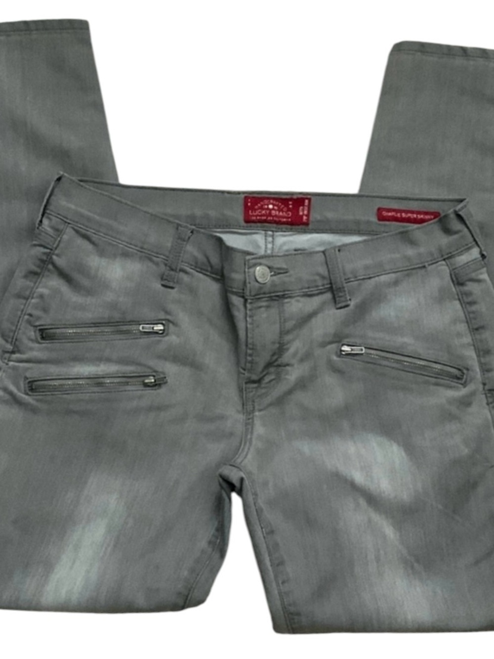Lucky Brand Women's Gray Slim Moto Jeans Size 8